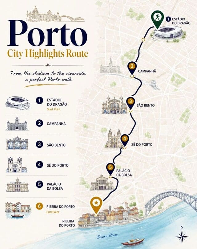 Porto City Highlights Map
